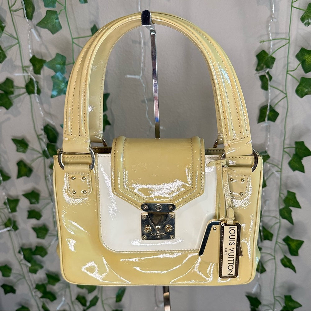Authentic Louis Vuitton Beige Vernis Sac-Bicolore PM bag
